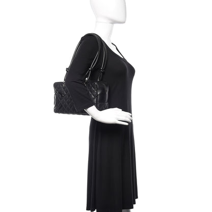 Chanel Calfskin Quilted Large Cambon Bowler Black 2 of 12