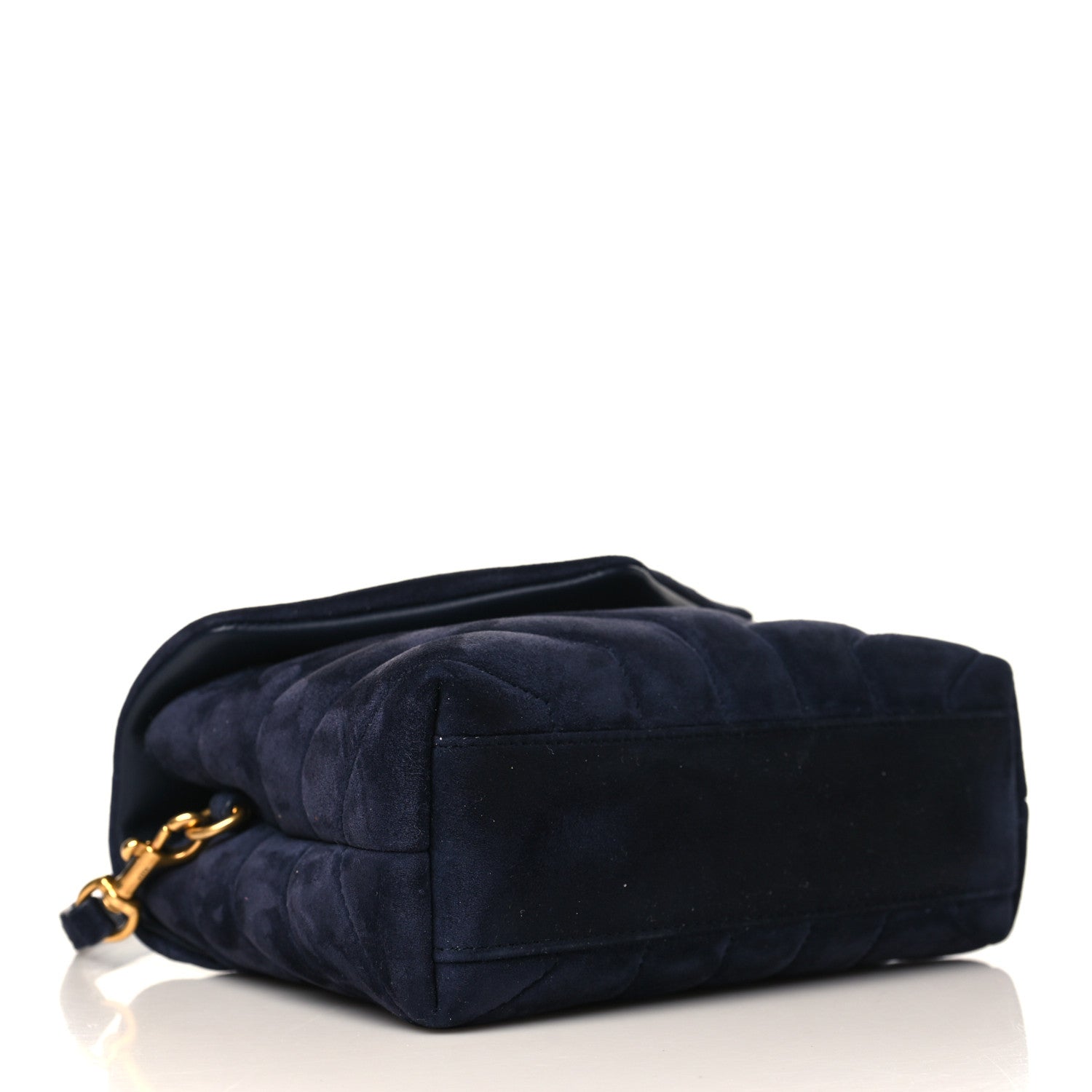 Saint Laurent Suede Y Quilted Monogram Toy Loulou Crossbody Bag Navy 4 of 9