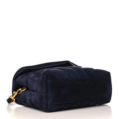 Saint Laurent Suede Y Quilted Monogram Toy Loulou Crossbody Bag Navy 4 of 9