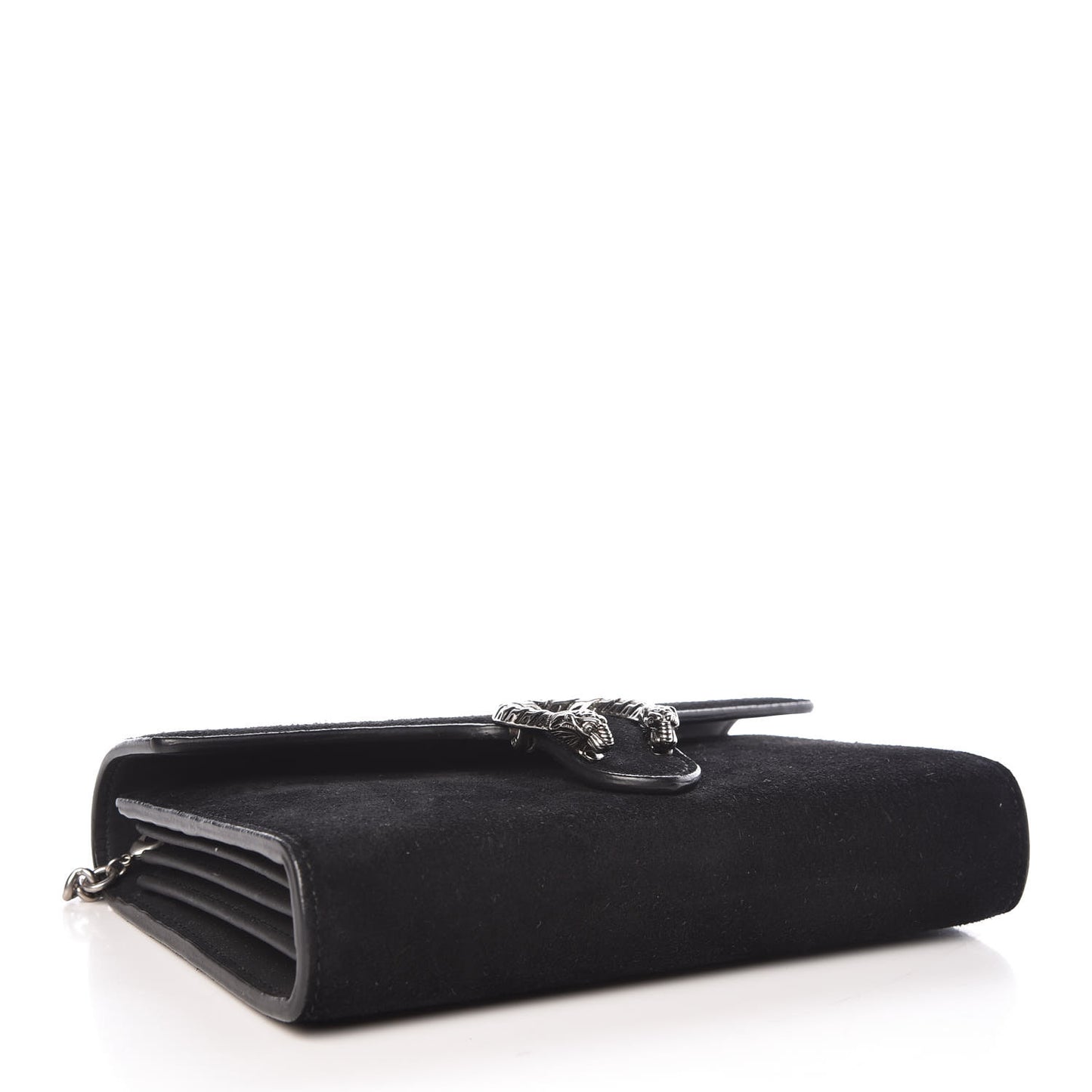 Suede Mini Dionysus Chain Wallet Black