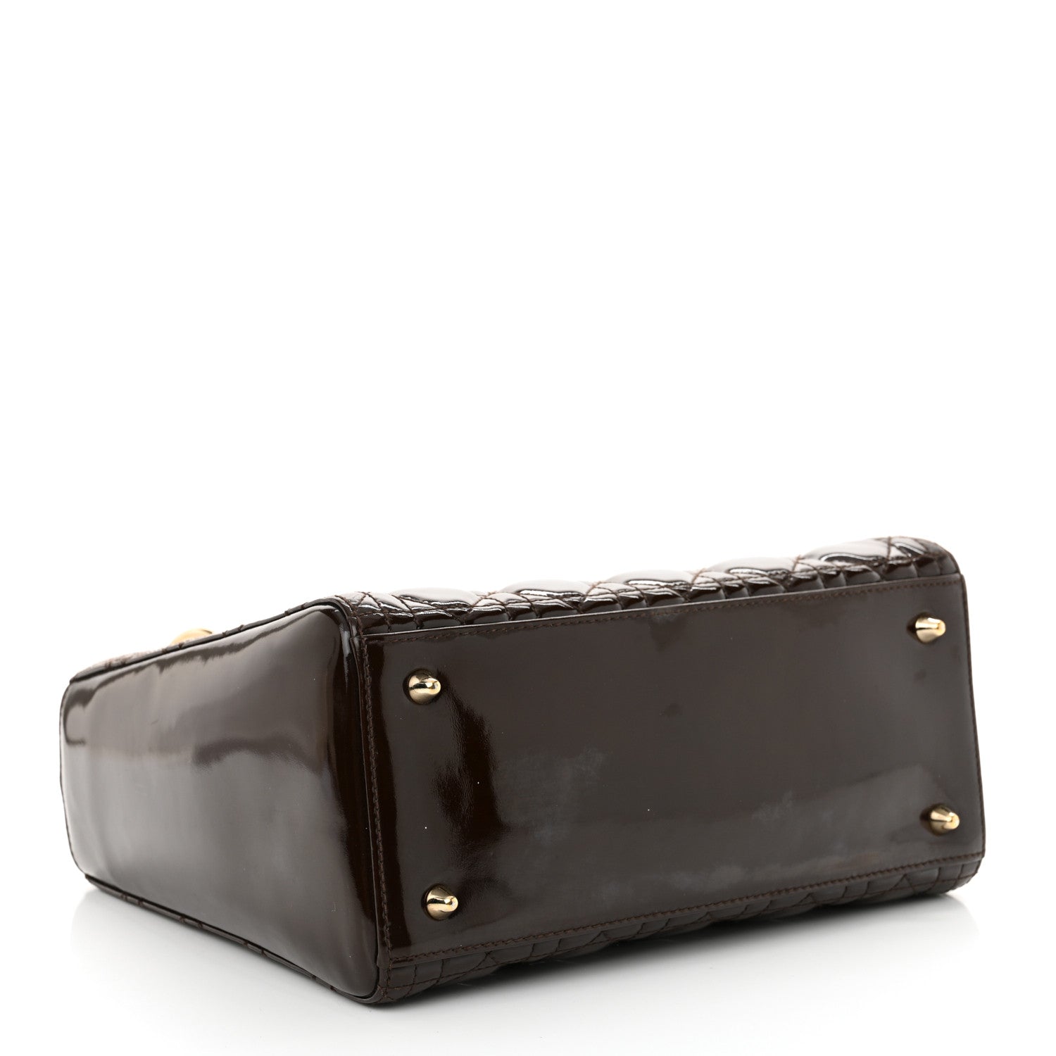 Christian Dior Patent Cannage Medium Lady Dior Dark Brown 4 of 14