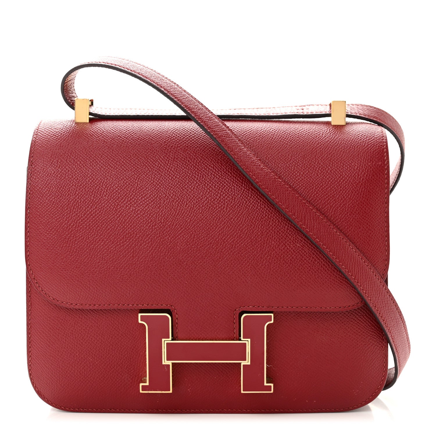 Hermes Epsom Enamel Constance 24 Rouge Grenat 1 of 13