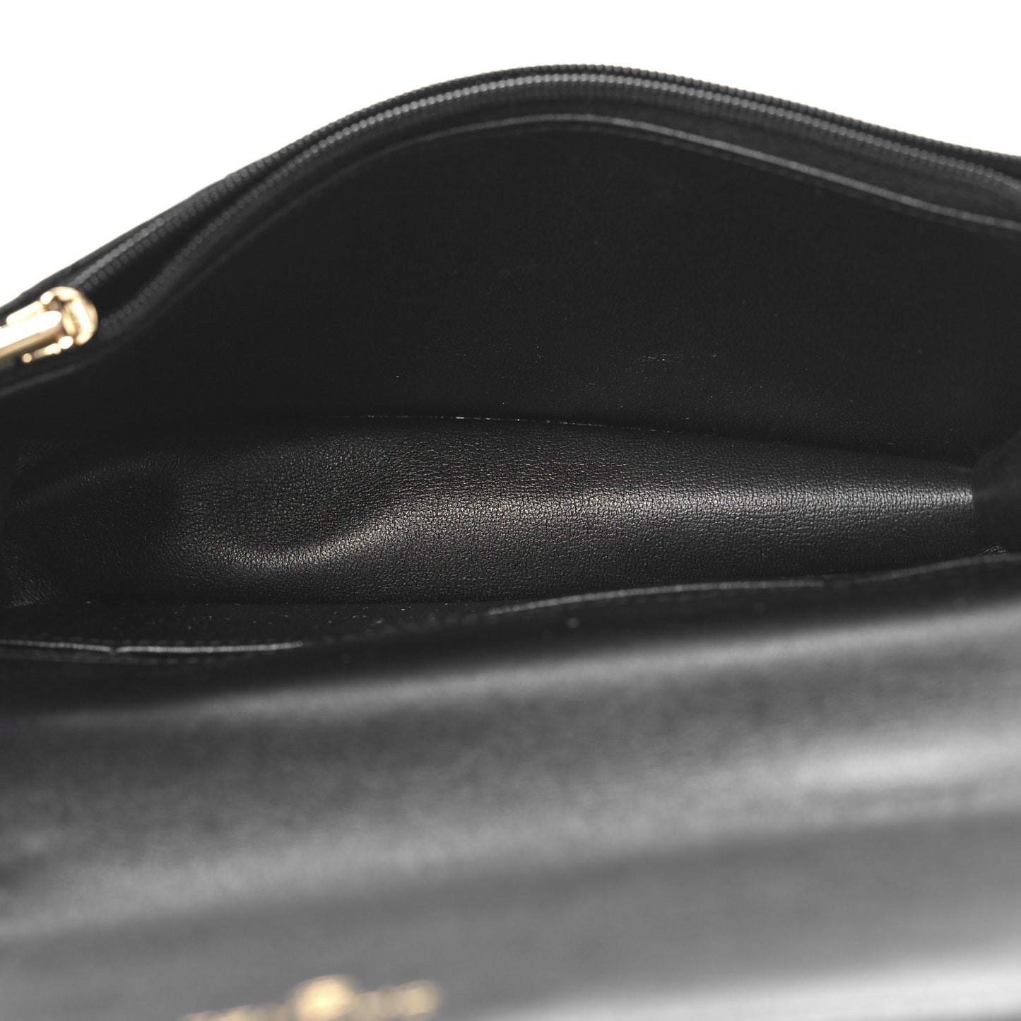 Lambskin Quilted Flap Phone Holder With Chain Black