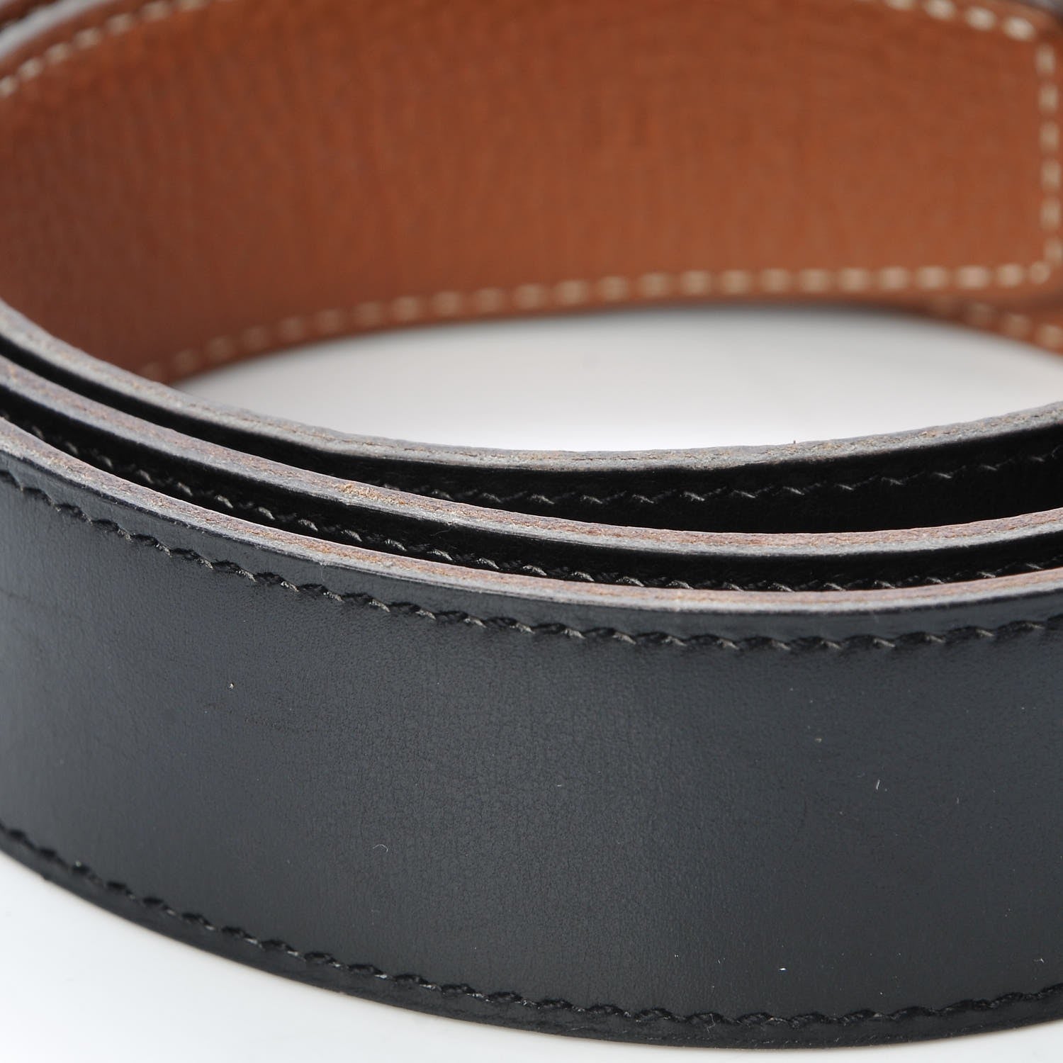 Hermes Box Togo 32mm H Belt 90 Black Gold 4 of 9
