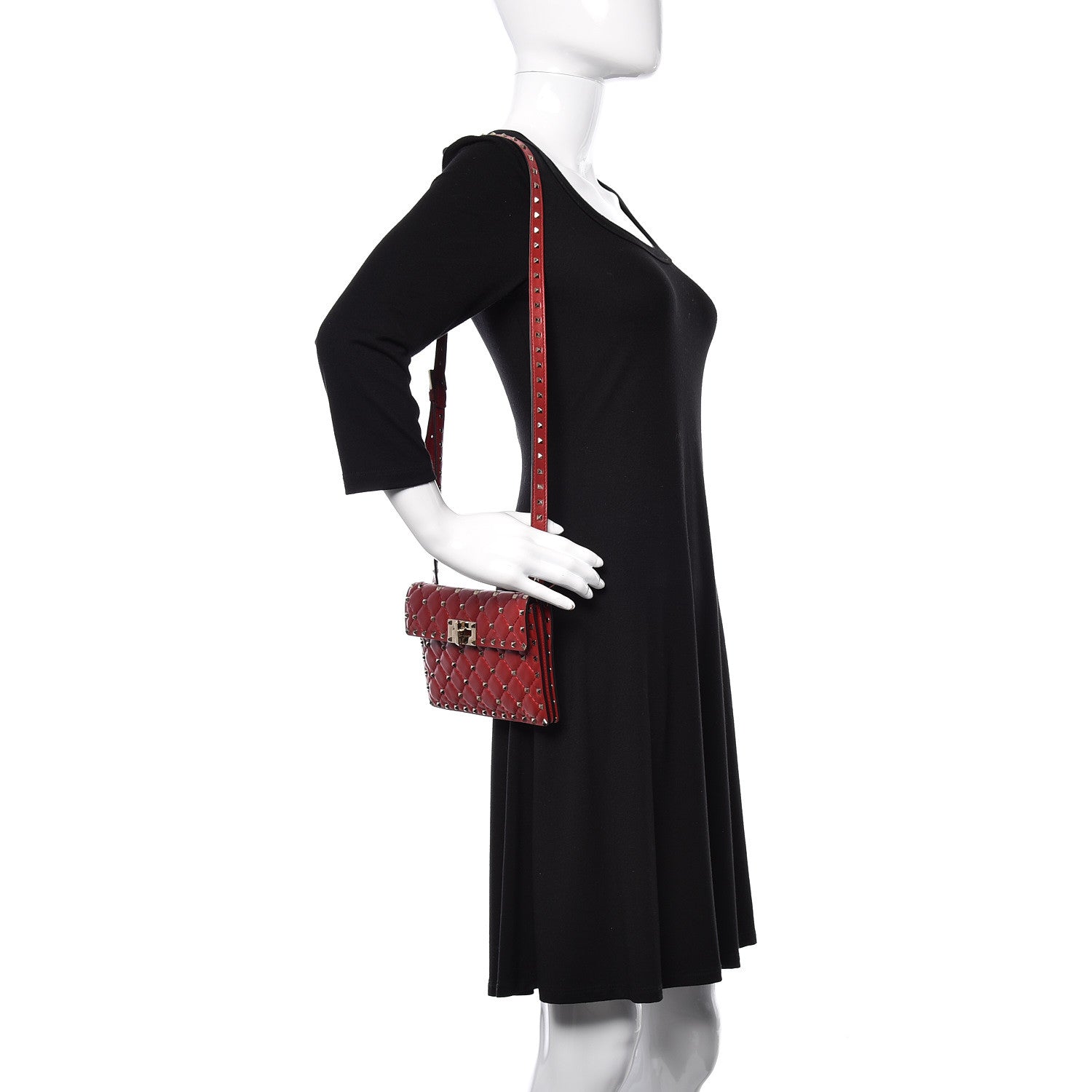 Valentino Garavani Nappa Rockstud Spike Crossbody Bag Rosso Valentino 2 of 10