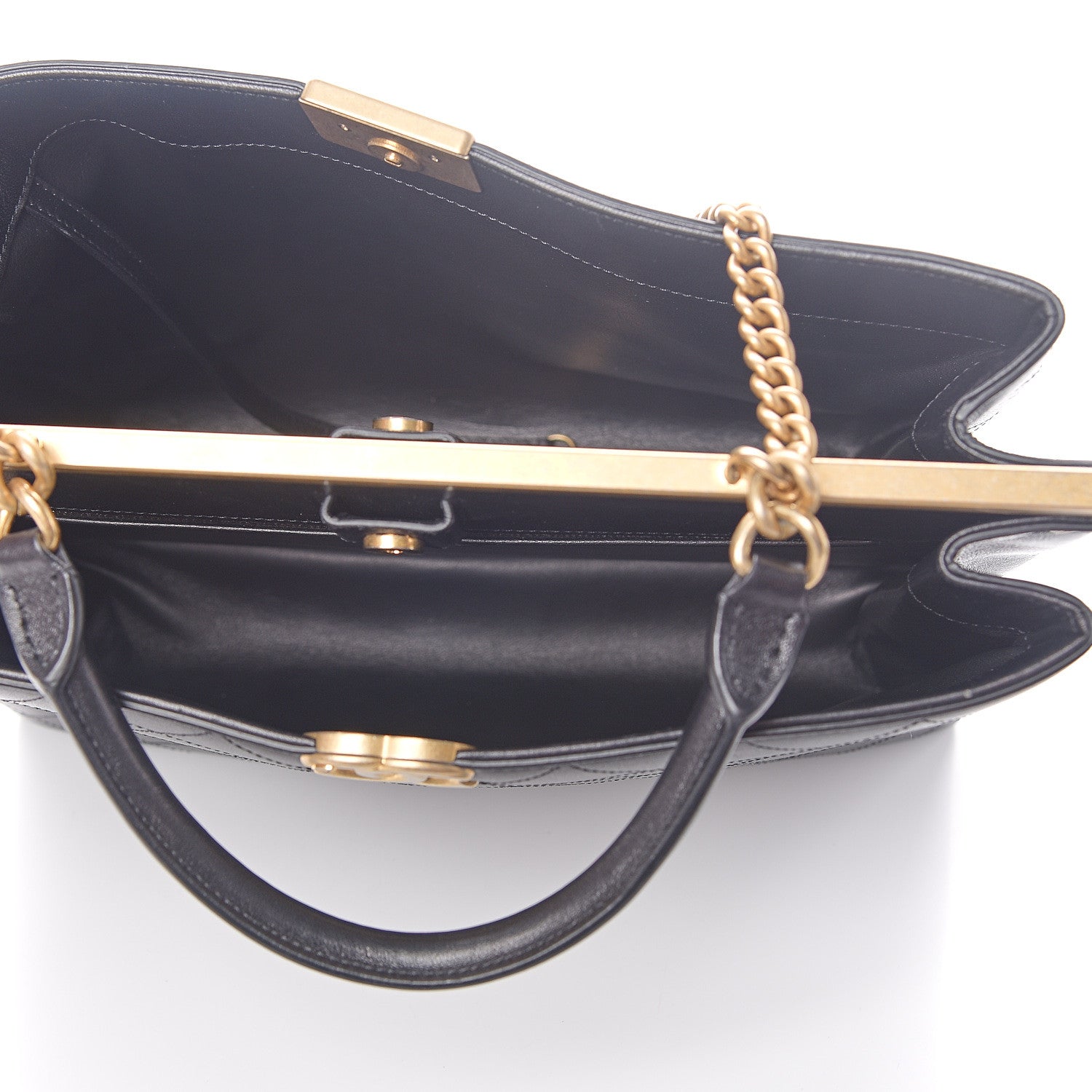 Chanel Lambskin Stitched Frame Shoulder Bag Black 4 of 9
