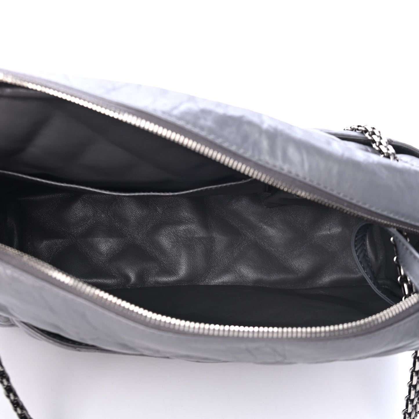 Aged Calfskin Quilted Large Reissue Camera Case Grey