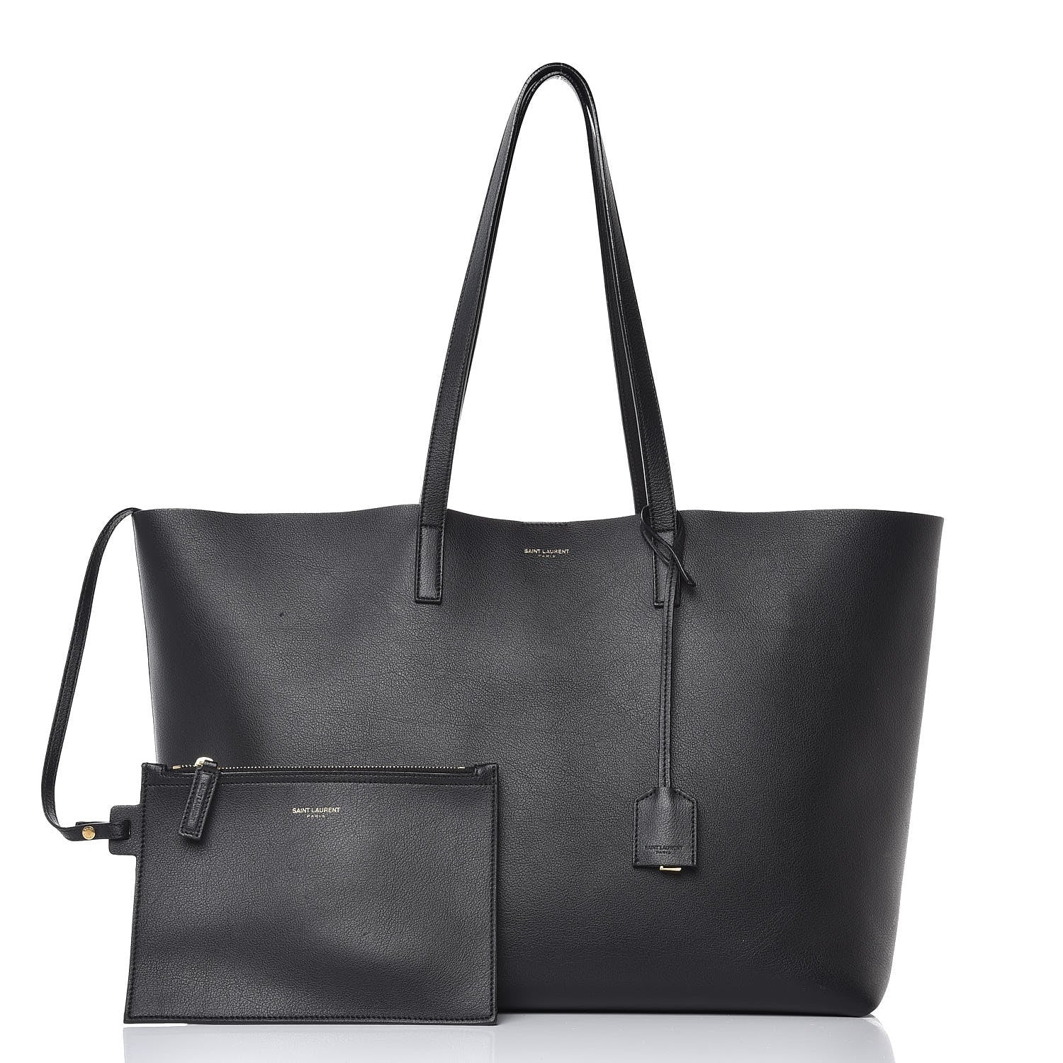 Saint Laurent Calfskin Large Shopping Tote Black 3 of 10