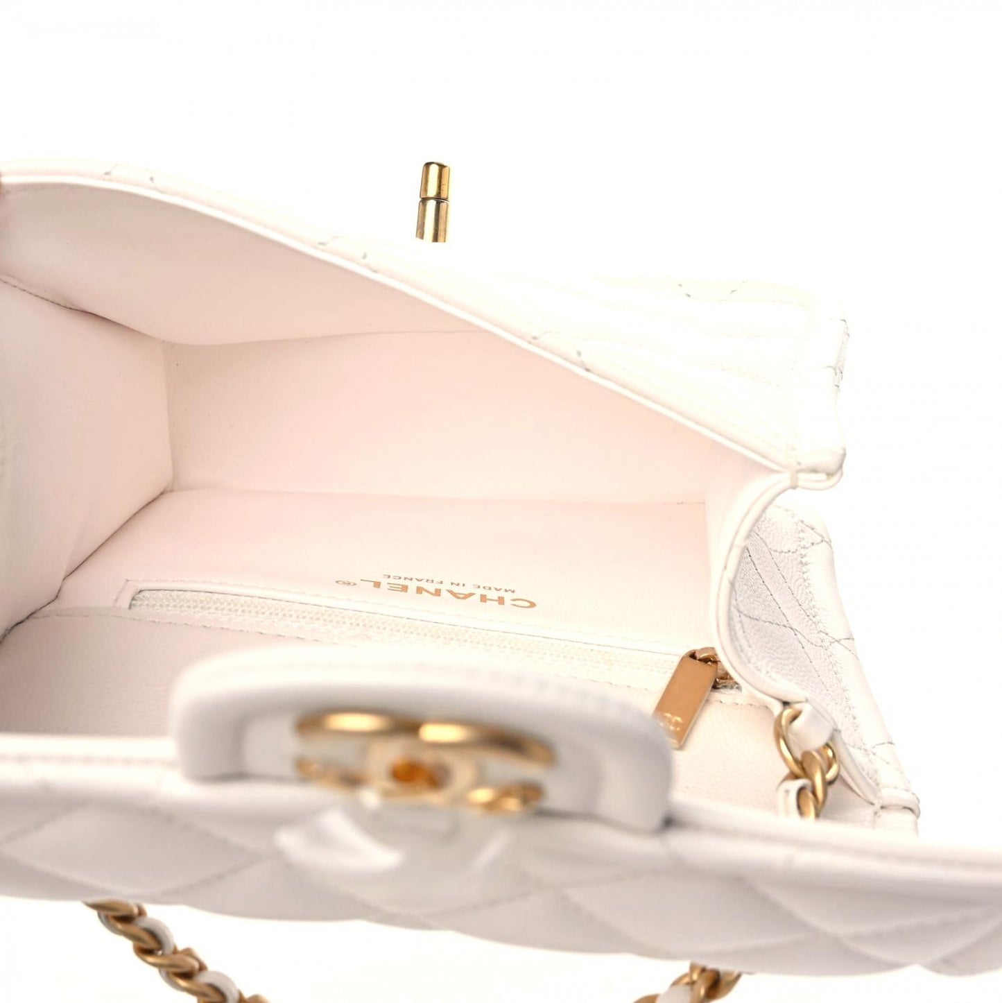 Caviar Quilted Mini Sweet Classic Flap White