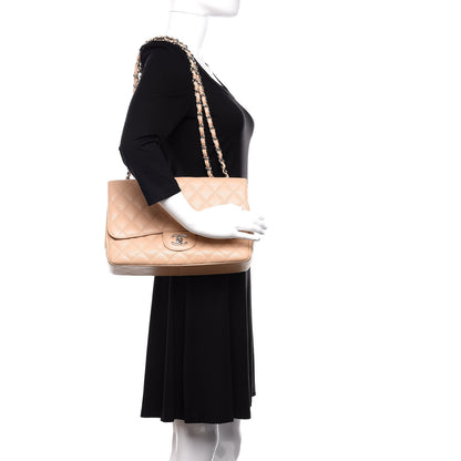Chanel Caviar Quilted Jumbo Single Flap Beige Clair 2 of 10
