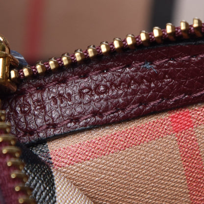 Burberry Calfskin Crest Embossed Small Tote Burgundy 7 of 8