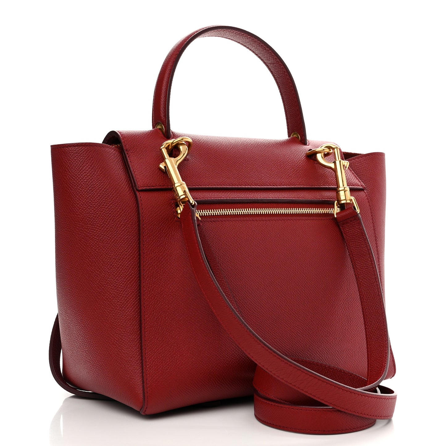 Baby Grained Calfskin Micro Belt Bag Ruby