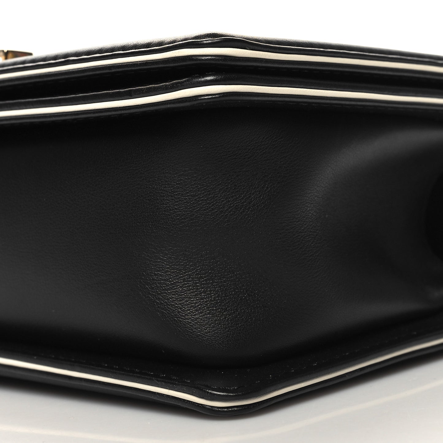 Calfskin Quilted Medium Boy Top Handle Flap Black
