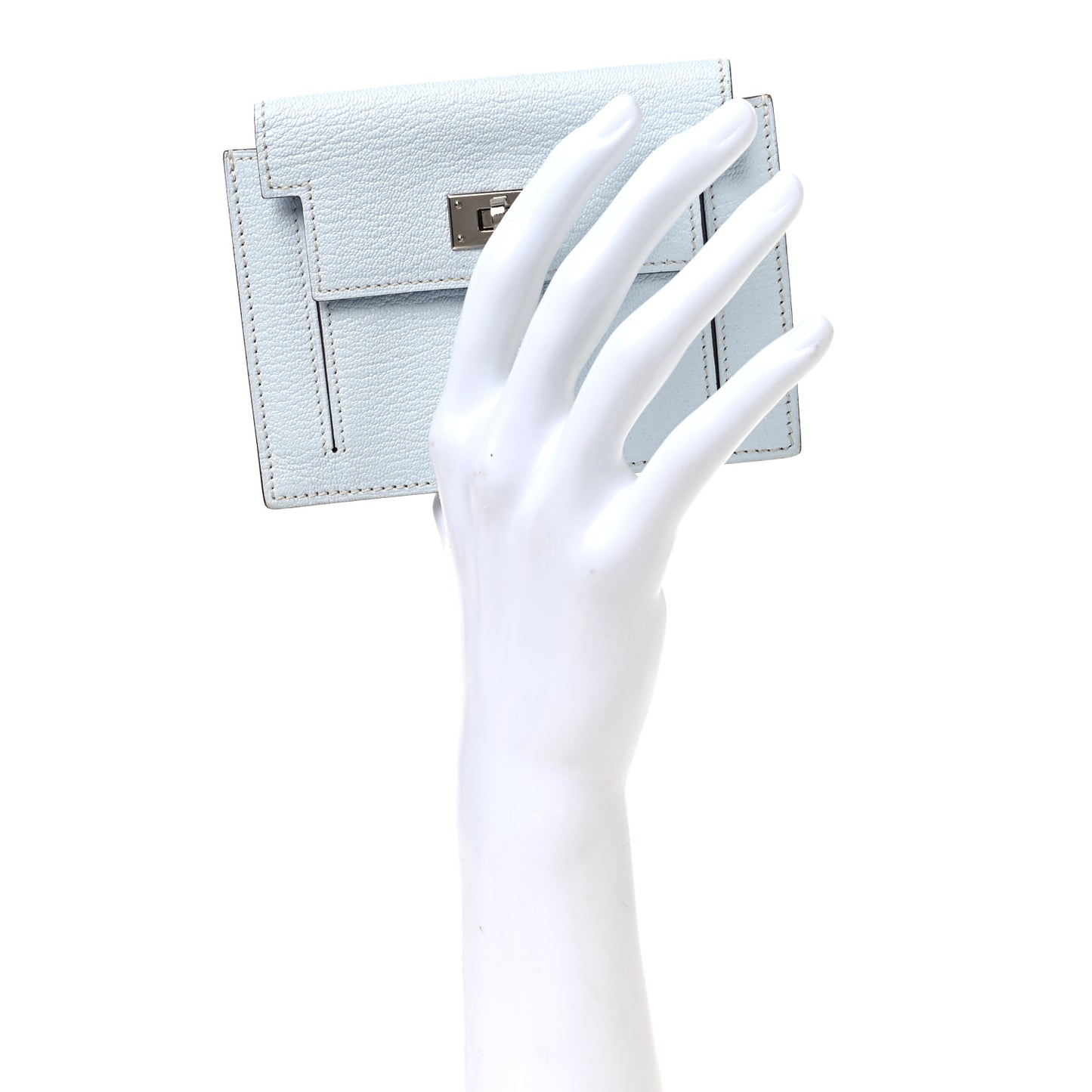 Chevre Mysore Kelly Pocket Compact Wallet Bleu Brume