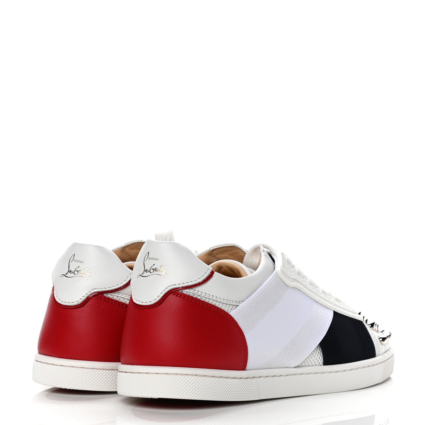 Calfskin Elastikid Spikes Womens Donna Sneakers 36.5 White Multicolor