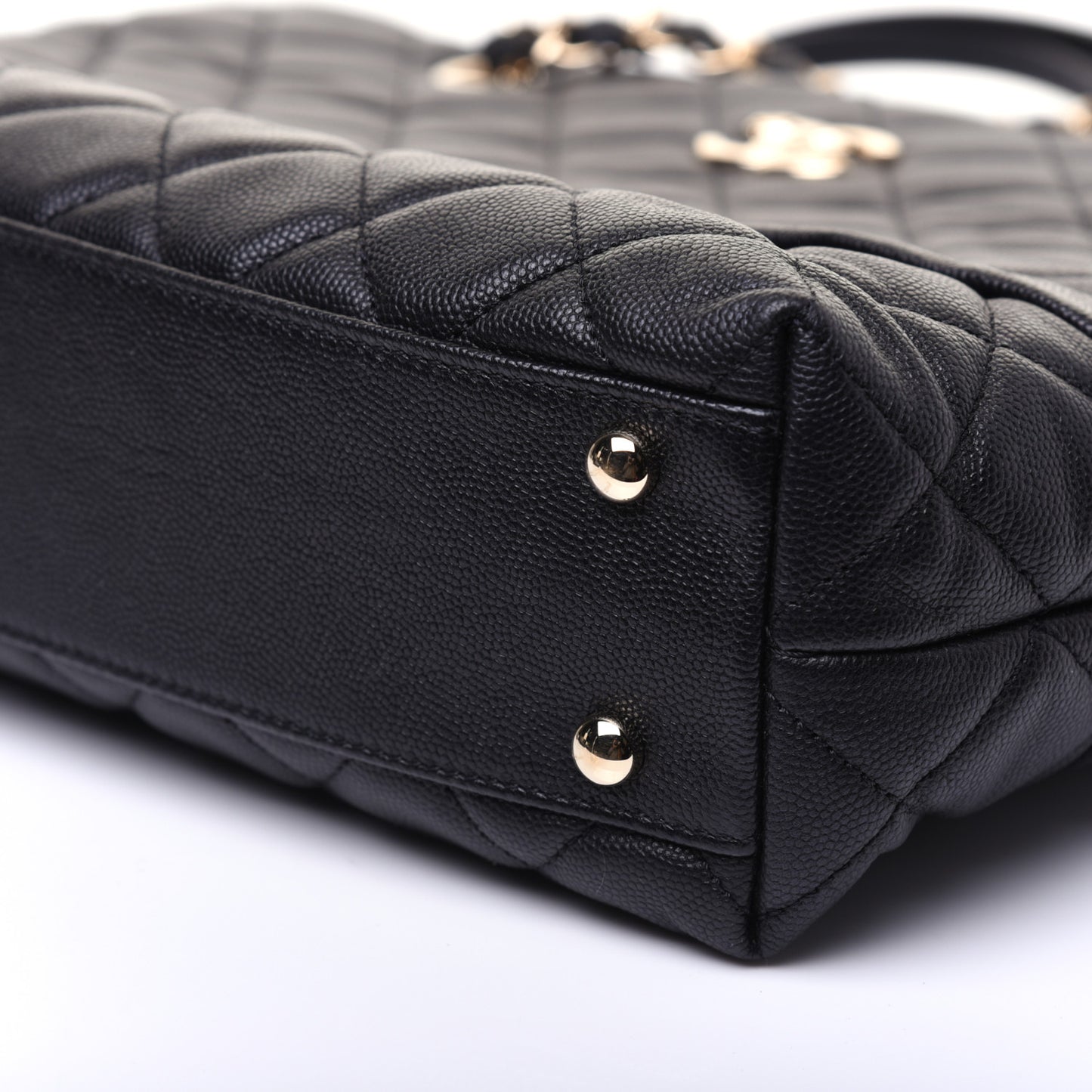 Caviar Quilted Rolled Up Tote Black