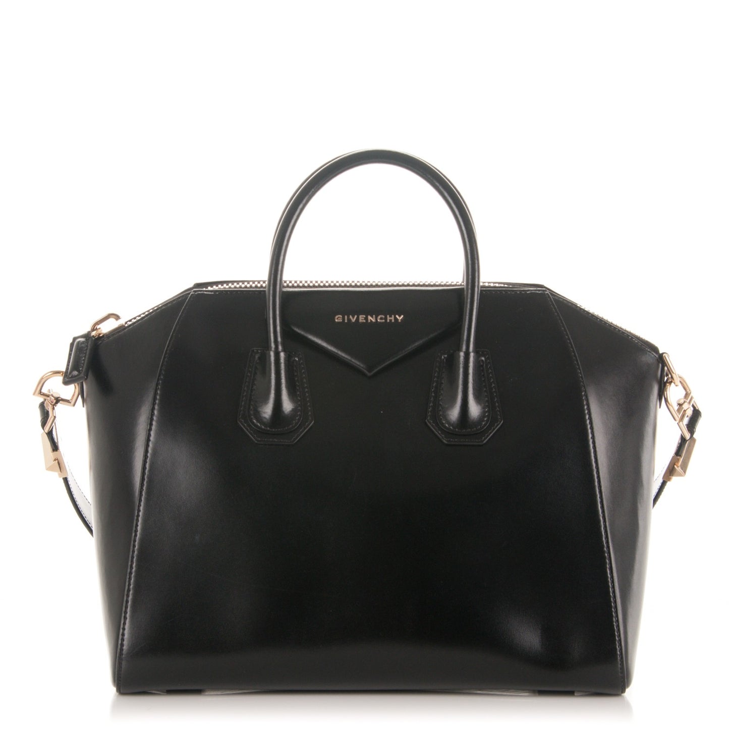 Shiny Lord Calfskin Medium Antigona Black
