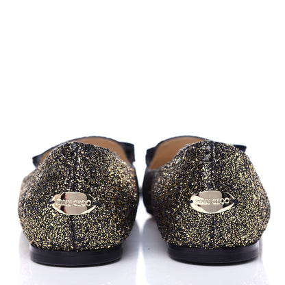 Jimmy Choo Glitter Gala Viola Flats 40 Black 7 of 10