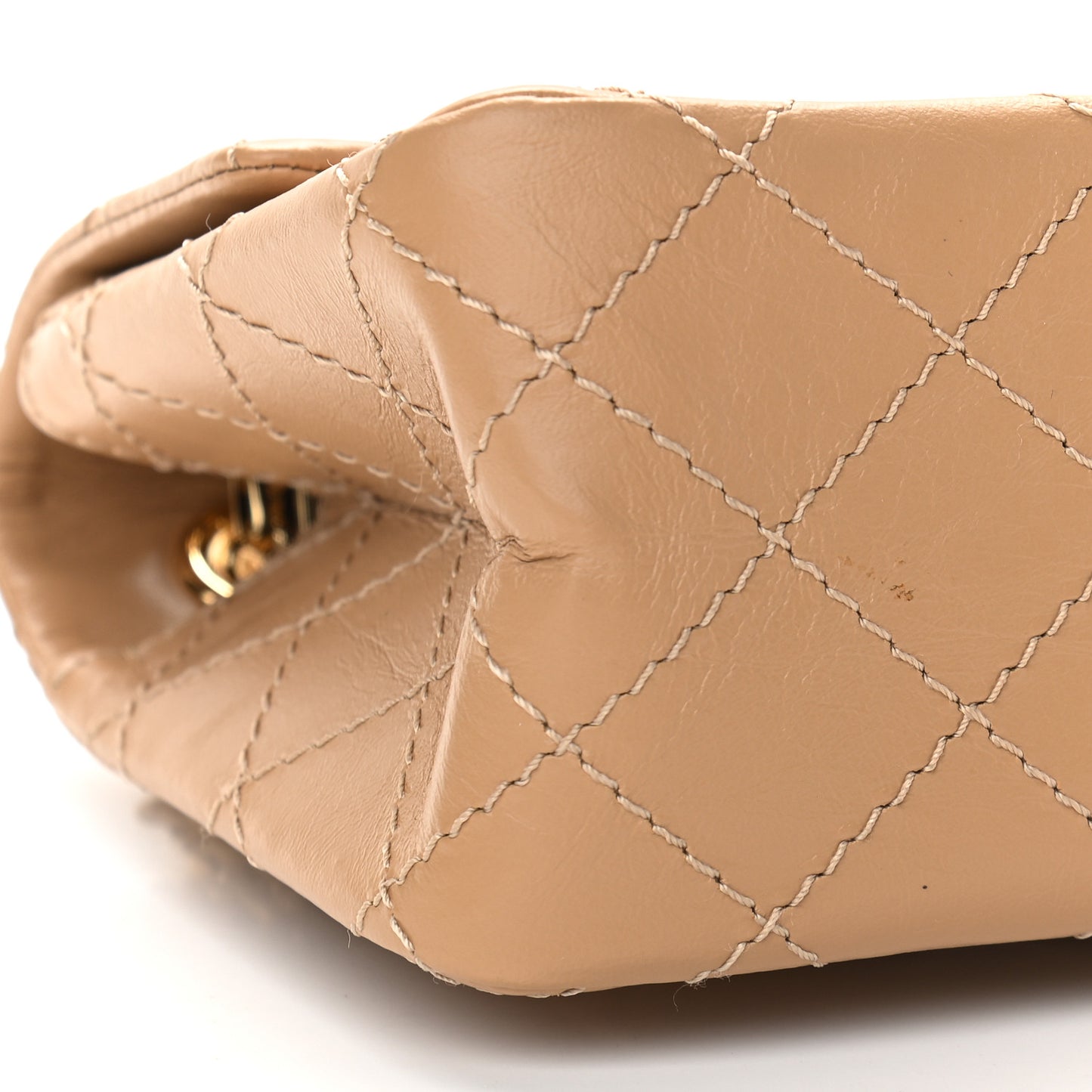 Aged Calfskin Quilted 2.55 Reissue Mini Flap Beige