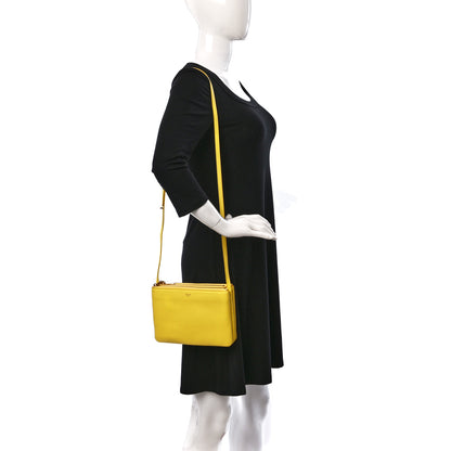 Celine Lambskin Small Trio Crossbody Bag Fluo Yellow 2 of 11