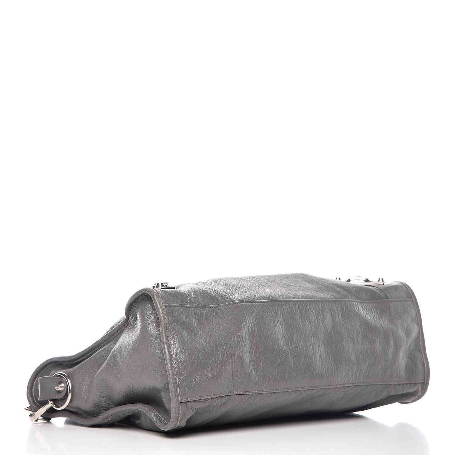 Chevre Silver Metallic Edge Hardware City Gris Cendre