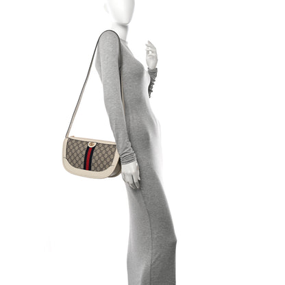 Gucci GG Supreme Monogram Web Large Ophidia Shoulder Bag Beige Ebony Mystic White 2 of 10