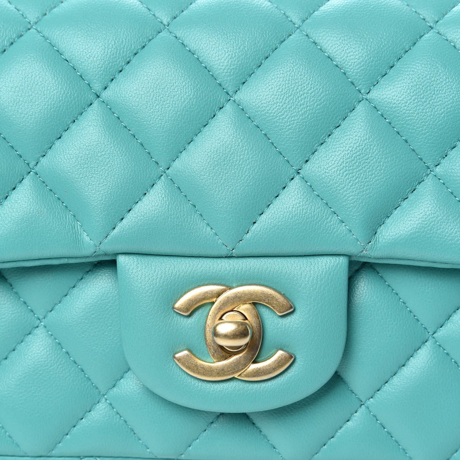 Chanel Lambskin Quilted Mini Rectangular Flap Green 10 of 11