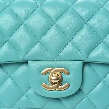 Chanel Lambskin Quilted Mini Rectangular Flap Green 10 of 11