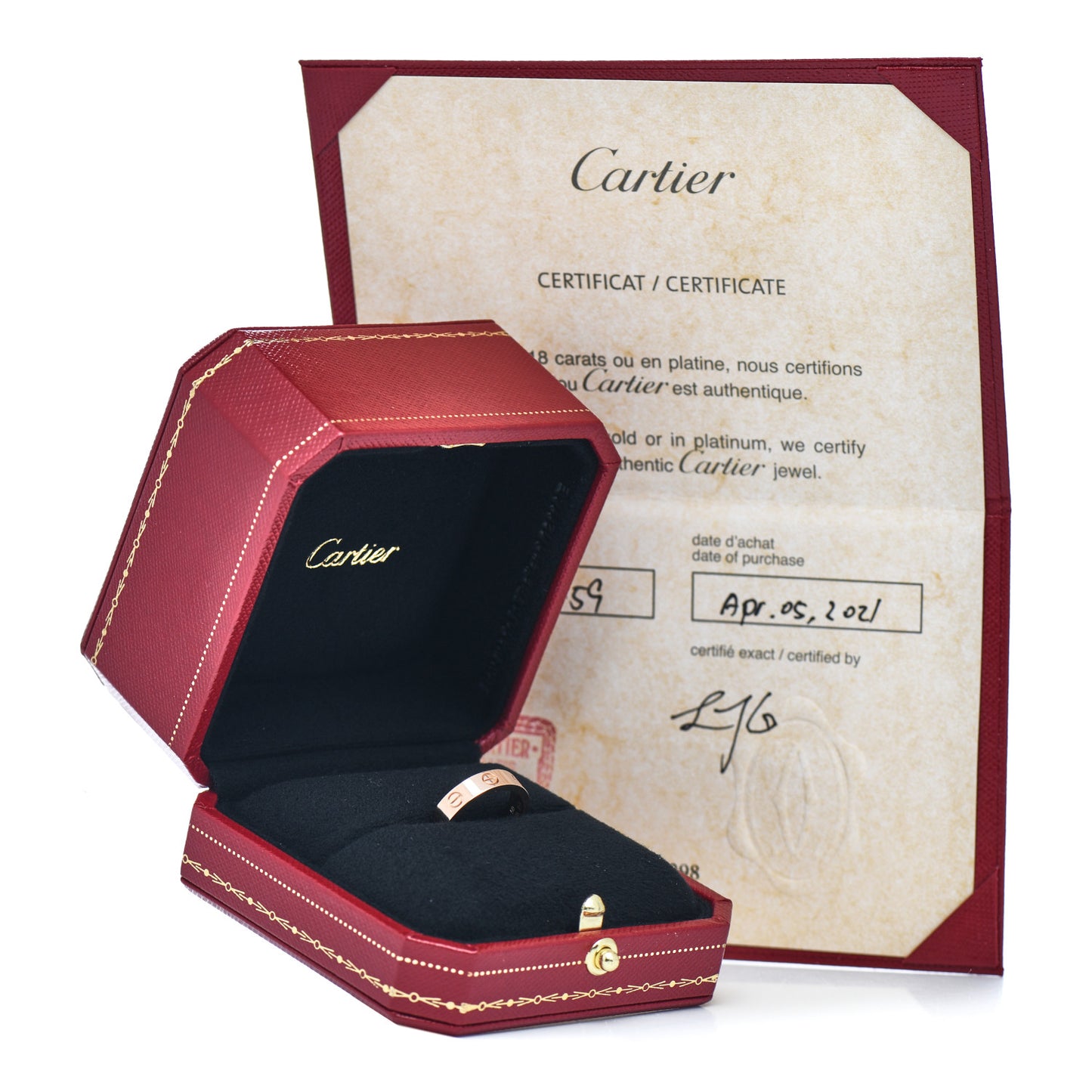 18K Pink Gold Diamond 4mm LOVE Wedding Band Ring 50 5.25