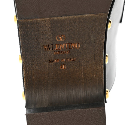 Valentino Garavani Calfskin Vlogo Signature Fringe 45mm Clogs 40 Black 8 of 11