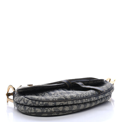 Christian Dior Monogram Saddle Bag Blue 3 of 4