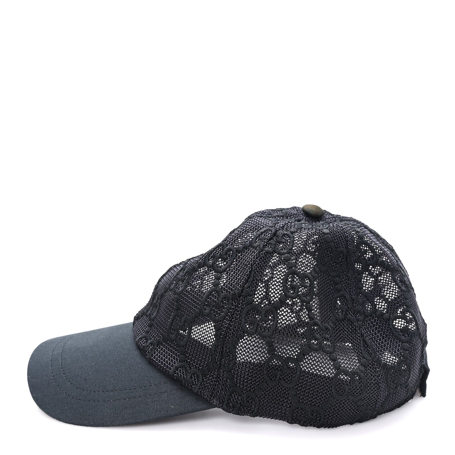 Gucci Mesh GG Monogram Shivali Baseball Hat M Black 6 of 10