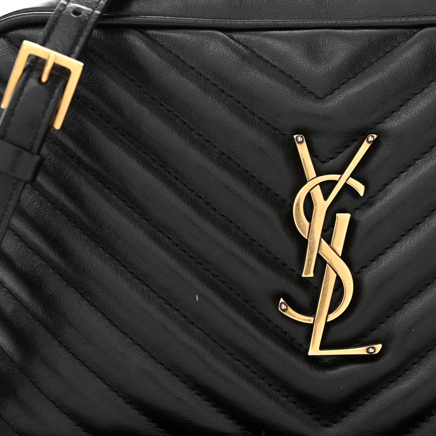 Calfskin Matelasse Monogram Lou Camera Bag Black