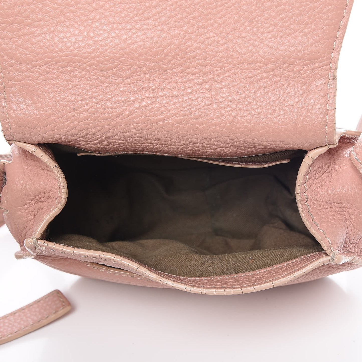 Grained Calfskin Small Marcie Saddle Bag Anemone Pink