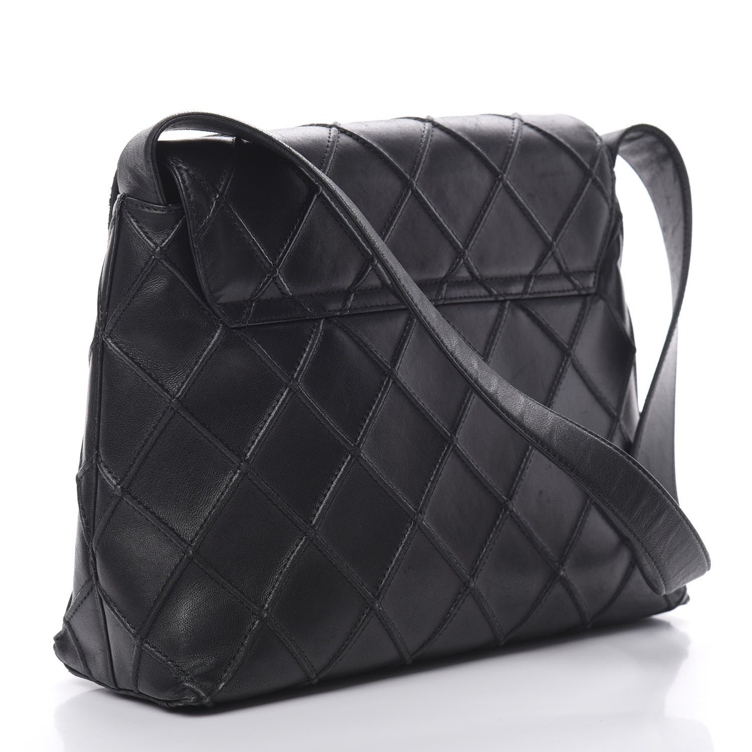 Chanel Lambskin Diamond Stitched Shoulder Bag Black 3 of 17