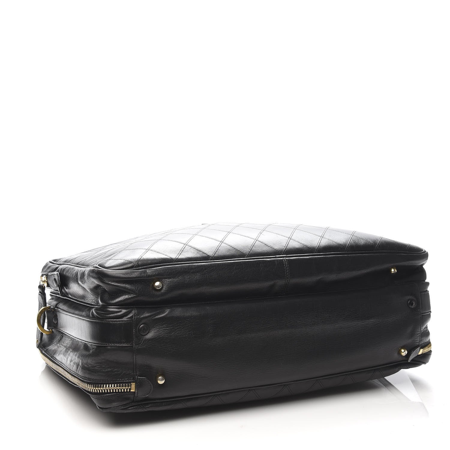 Chanel Lambskin Stitched Suitcase Travel Bag Black 4 of 16