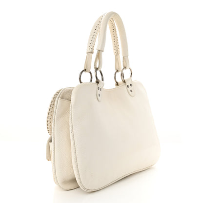 Christian Dior Calfskin Braided Gaucho Double Saddle Bag White 3 of 18
