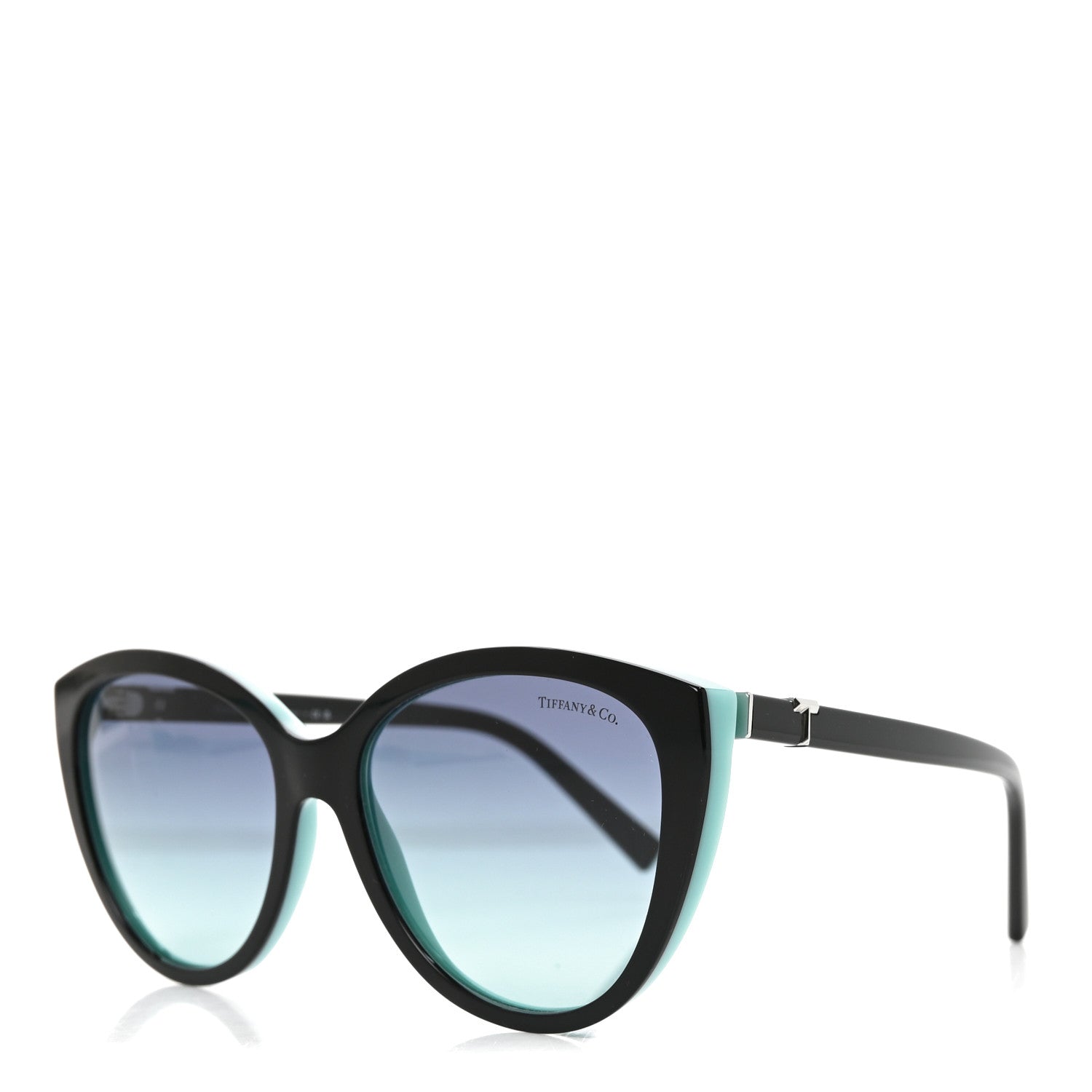 Tiffany Acetate Metal Cat Eye Sunglasses TF4251 Black Blue 1 of 7