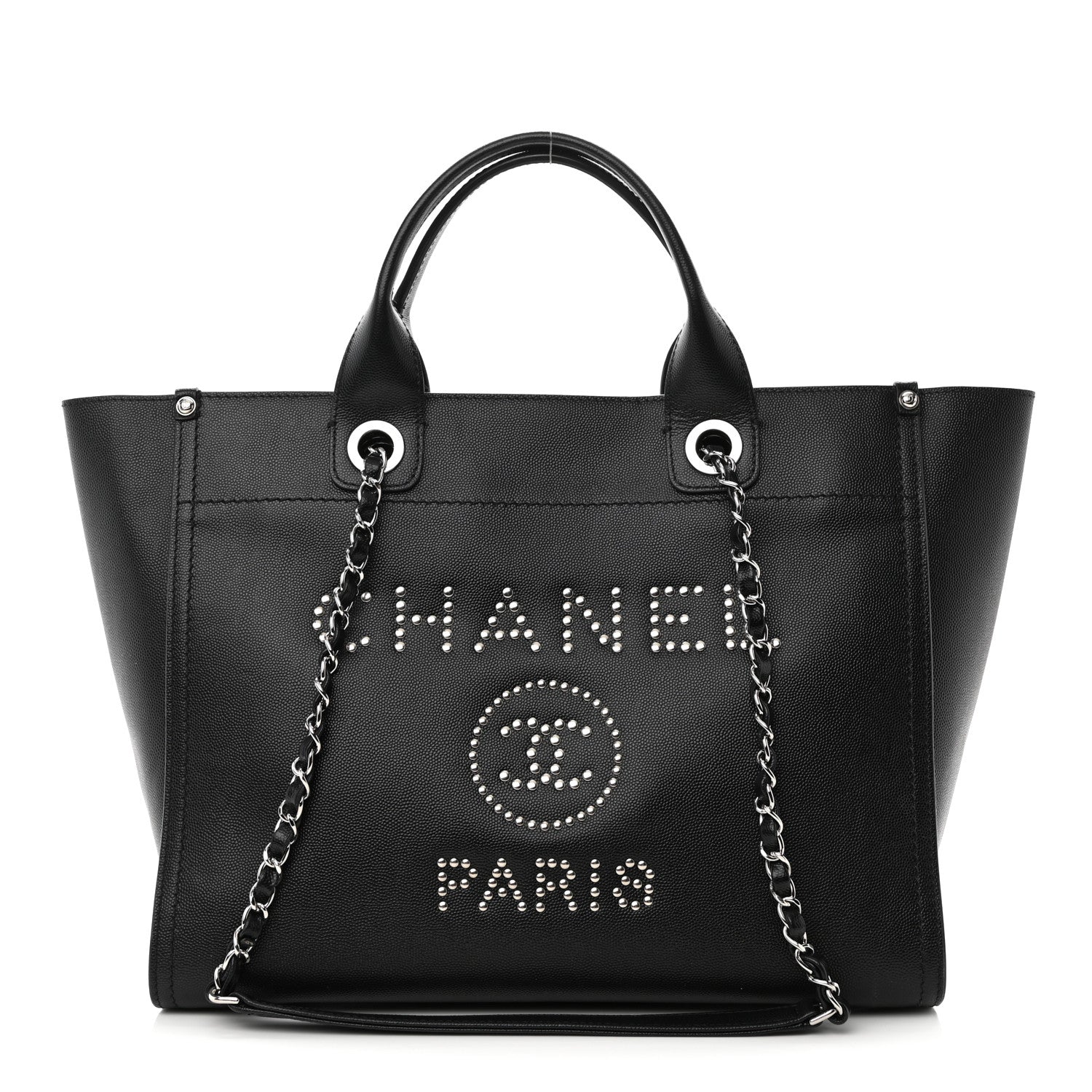 Chanel Caviar Small Studded Deauville Tote Black 1 of 10