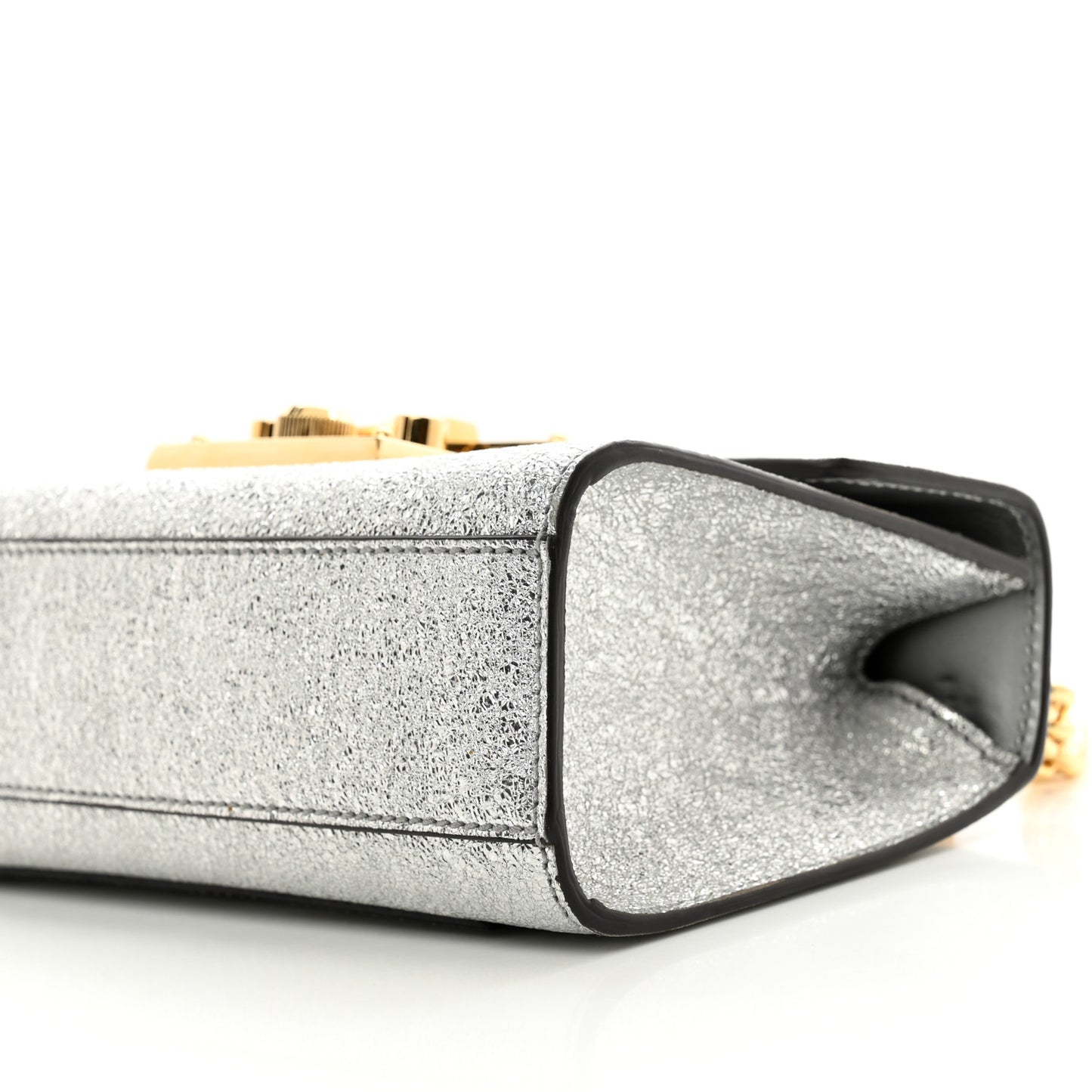 Galassia Small Padlock Shoulder Bag Argento