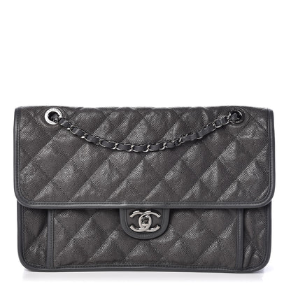 Chanel Caviar Quilted Large French Riviera Flap Dark Grey 1 of 10