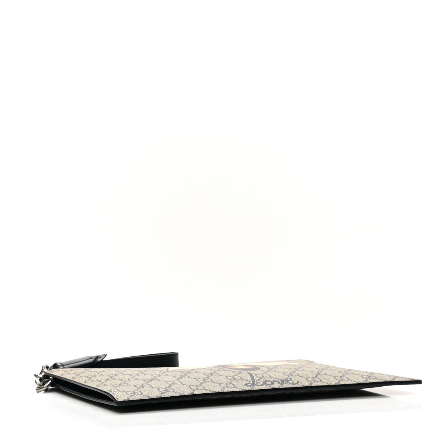 Gucci GG Supreme Monogram Blind For Love Wristlet Pouch Black 4 of 7
