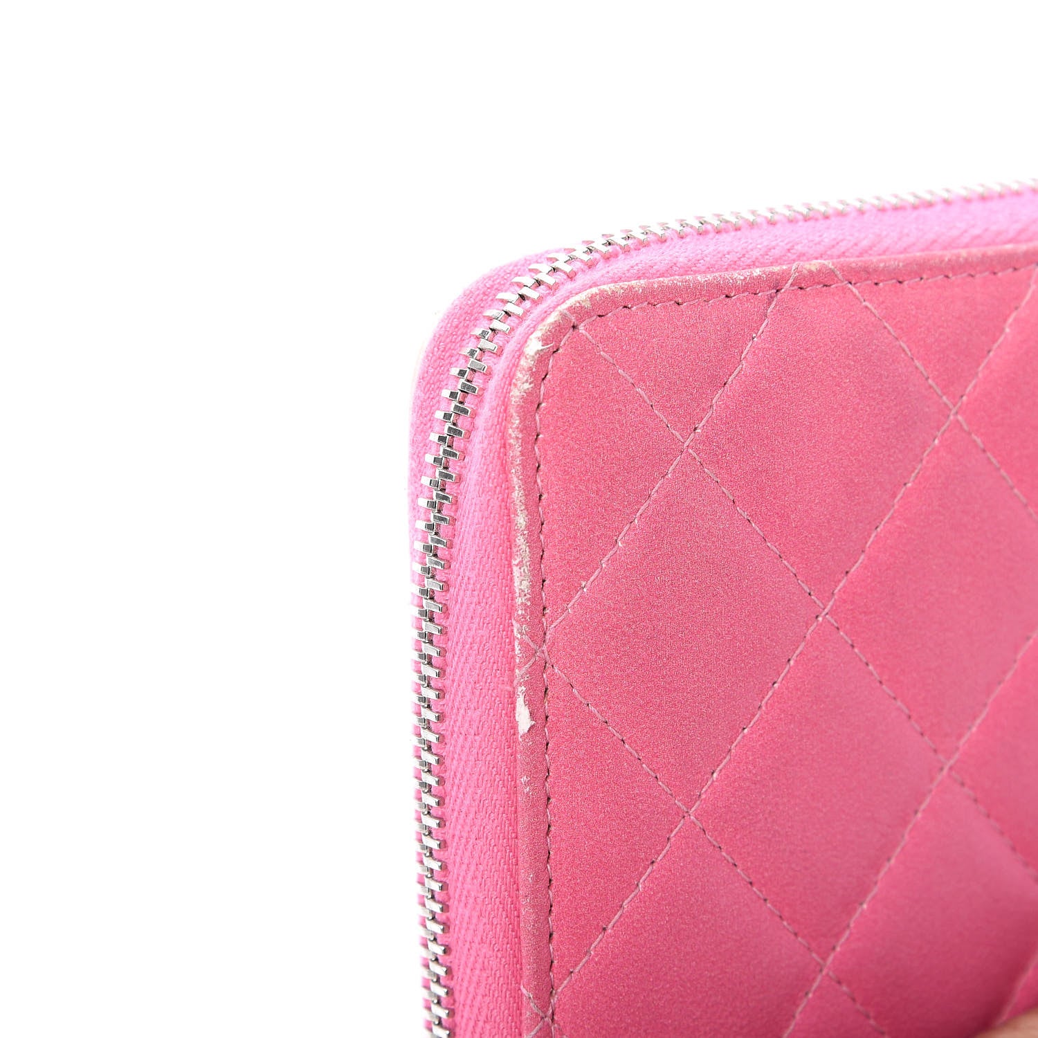 Chanel Ombre Patent Calfskin Quilted Large Gusset Zip Around Wallet Pink 13 of 14