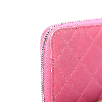 Chanel Ombre Patent Calfskin Quilted Large Gusset Zip Around Wallet Pink 13 of 14
