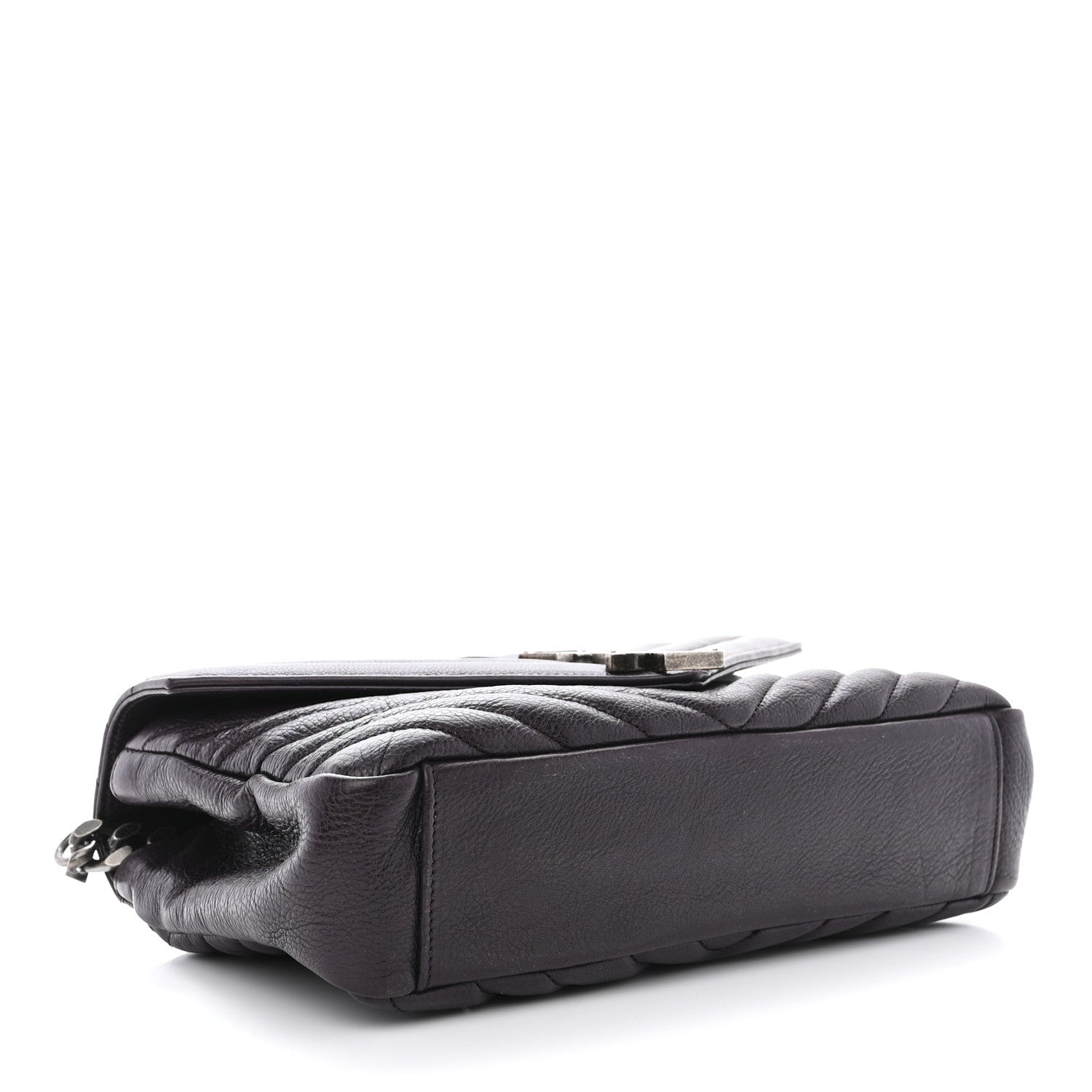 Saint Laurent Sheepskin Matelasse Chevron Monogram Medium College Bag Amaranto 4 of 12
