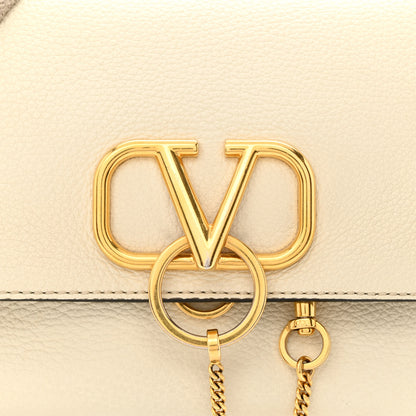 Valentino Garavani Pebbled Calfskin Small VRing Shoulder Bag Light Ivory 7 of 12
