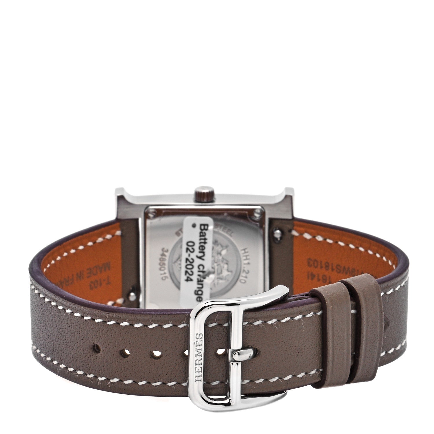 Hermes Stainless Steel Swift 21mm Heure H Hour Quartz Watch Etoupe 3 of 5