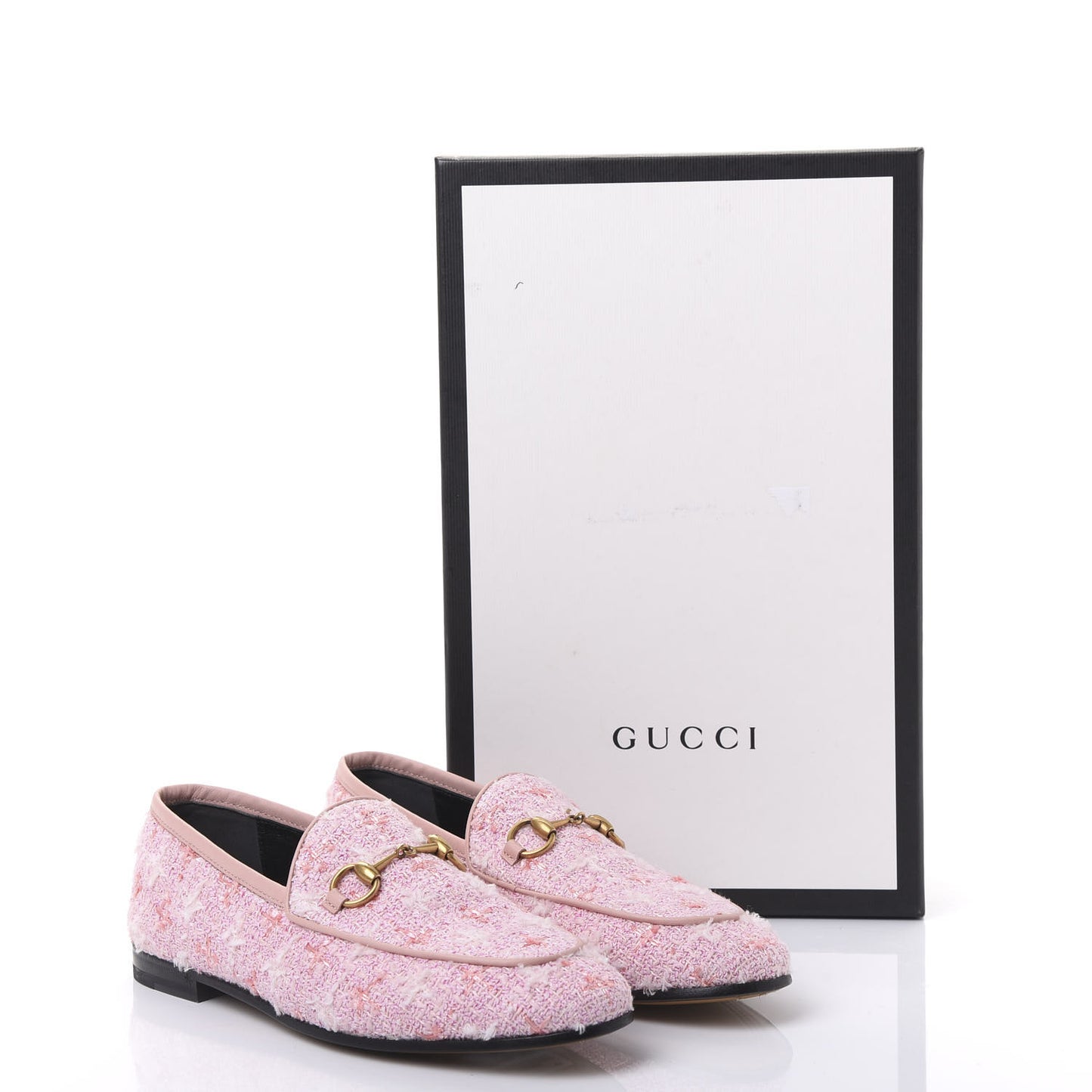 Wool Tweed Horsebit Womens Jordaan Loafers 36 Pink White Perfect Pink