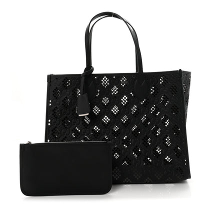 Gucci Calfskin GG Monogram Diamond Cut Medium Ophidia Tote Bag Black 3 of 10