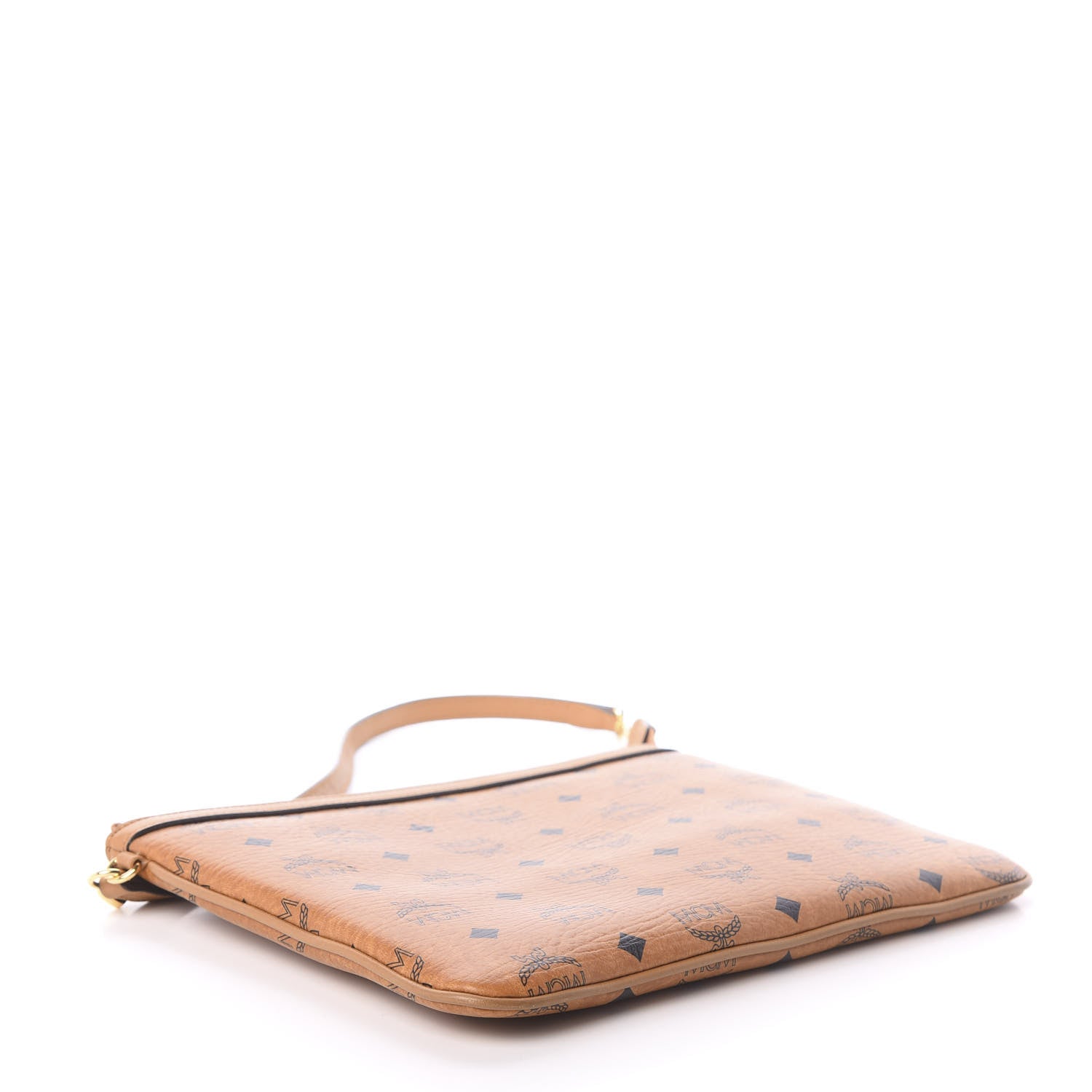 MCM Visetos Liz Shopper Tote Pouch Cognac 4 of 9